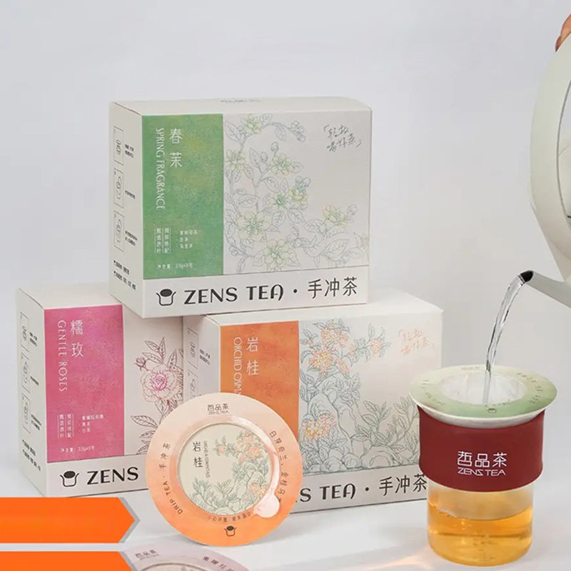 【Flying Saucer Flower Tea】Rose Jasmine Hand-brewed Tea Drop Tea Original Leaves Finely Cut Blended Tea Drink with Free Brewing Cup