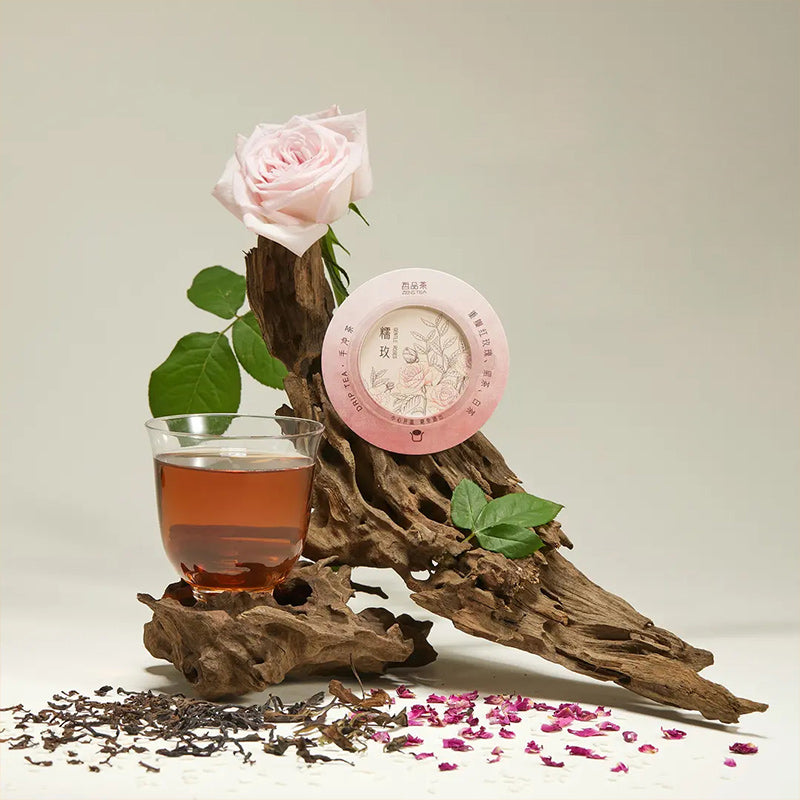 【Flying Saucer Flower Tea】Rose Jasmine Hand-brewed Tea Drop Tea Original Leaves Finely Cut Blended Tea Drink with Free Brewing Cup